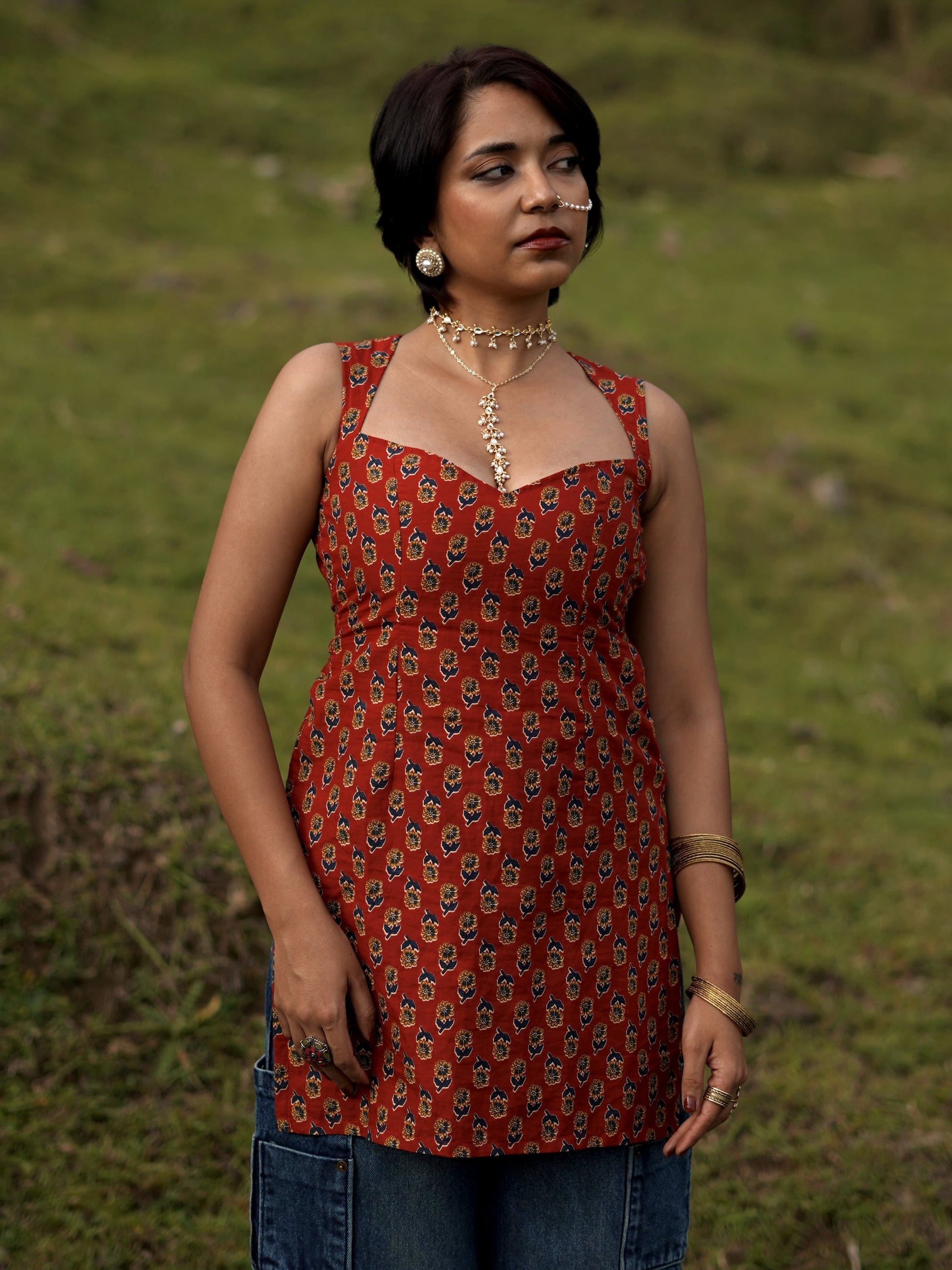 Mastaani Sweetheart Neck Padded Kurti