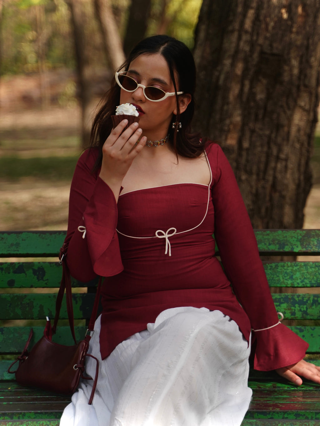 Sangria Ishq Bow Detail Kurti
