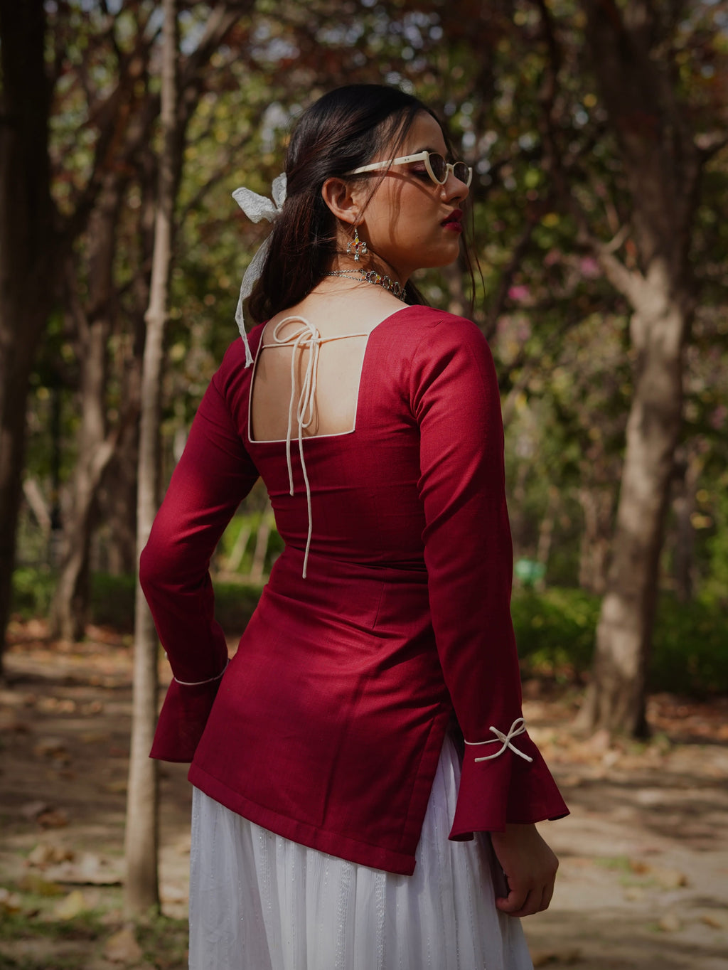 Sangria Ishq Bow Detail Kurti