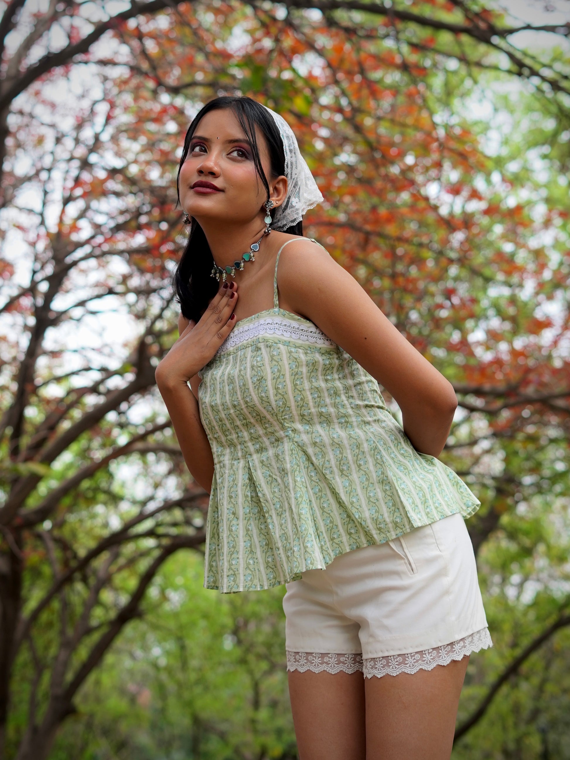 Matcha Malang Pleated Cami Kurti