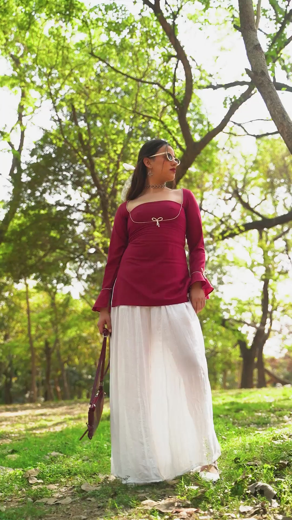 Sangria Ishq Bow Detail Kurti